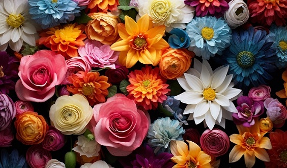 פרחים צבעוניים